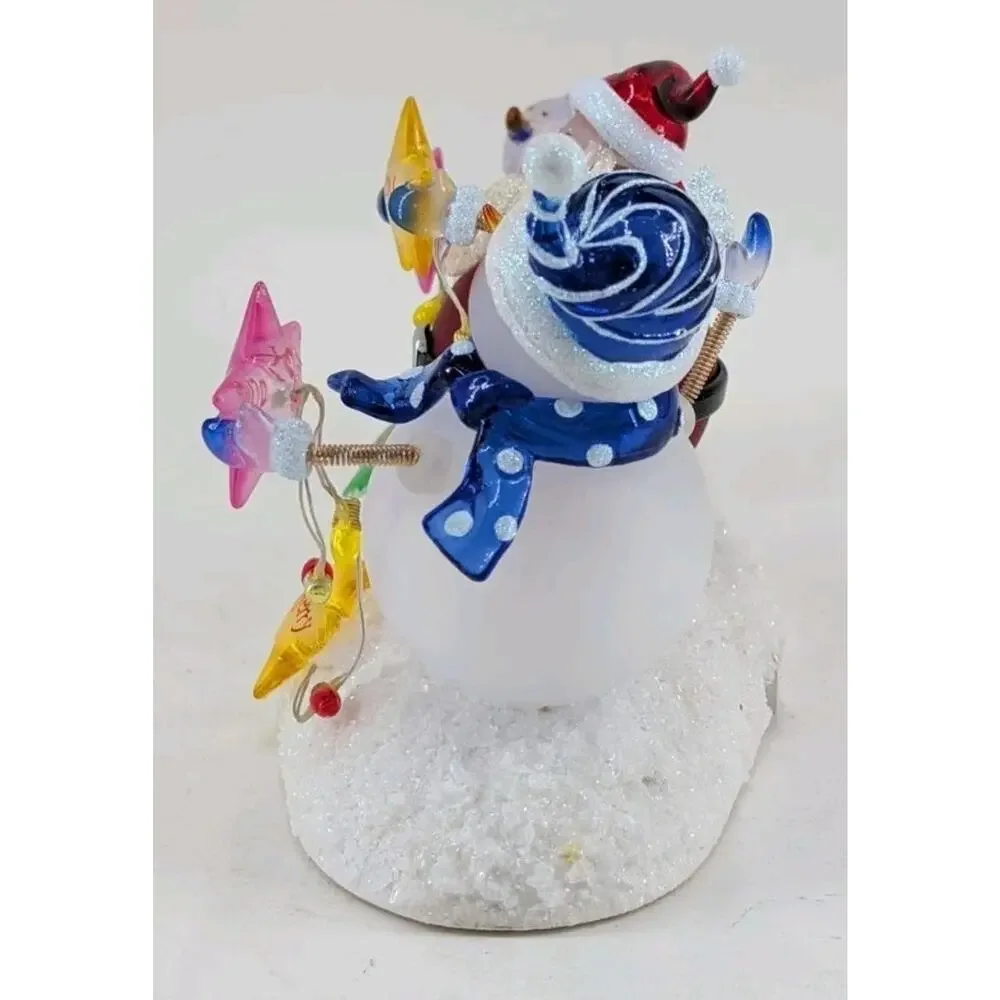 Home Collection Acrylic Lighted Holiday Trio Snowmen & Santa Merry Christmas
